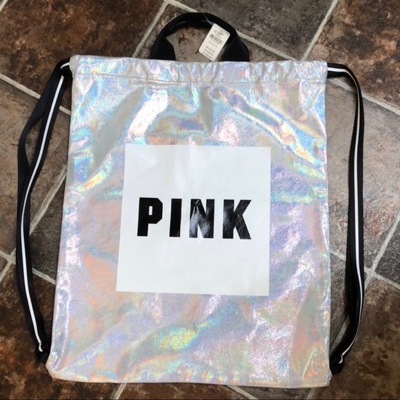 Pink drawstring bag